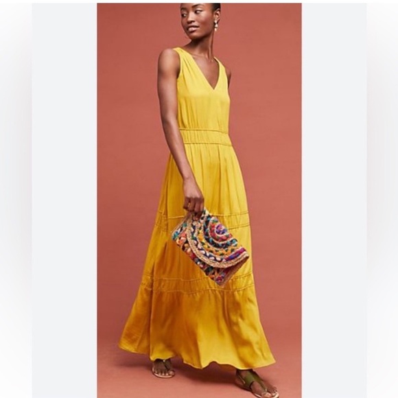 Dolan Mustard Yellow Maxi Dress XS boho bohemian summer - Picture 1 of 8